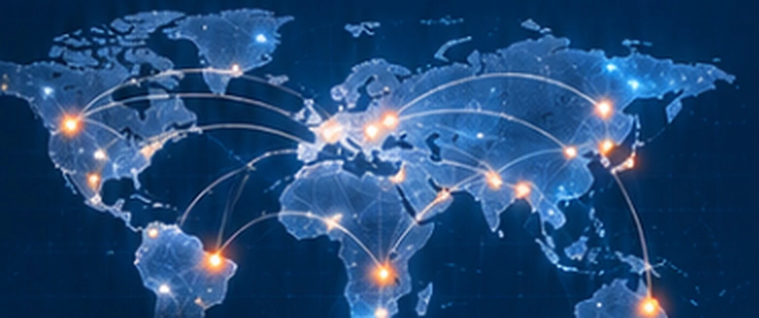 World map representing international commercial opportunities