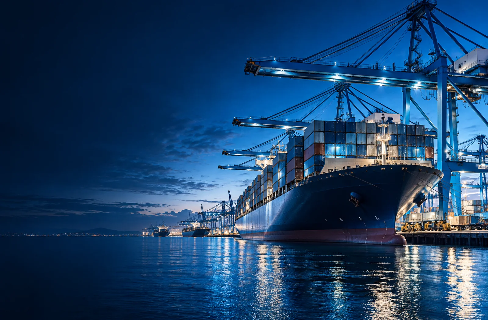 Container ship at port